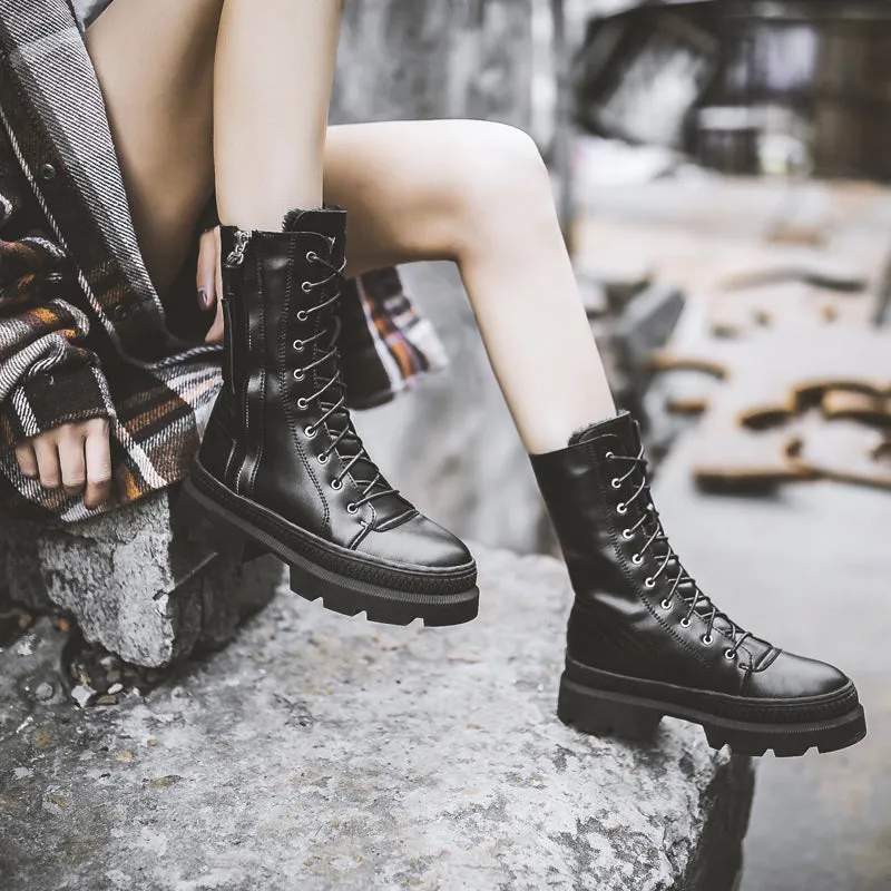 FXSO ZIP AND LACE UP DESIGN CHELSEA BOOTS S530 BLACK