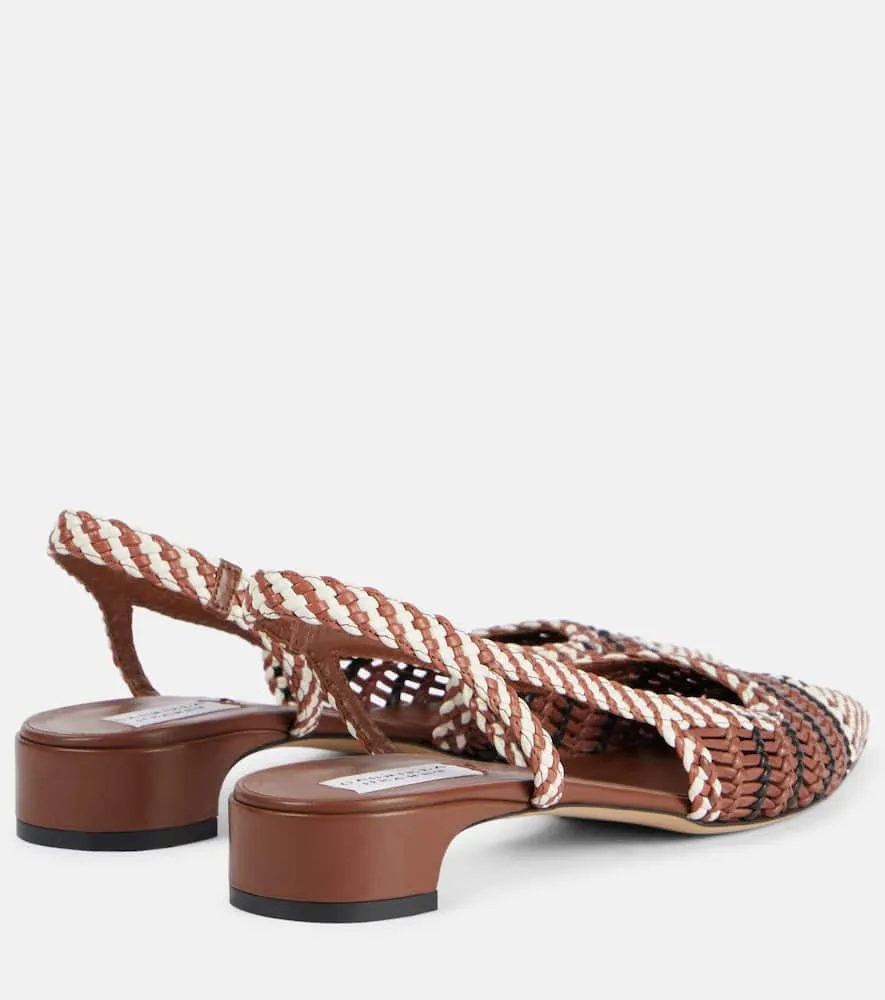 Gabriela Hearst Perro braided leather slingback pumps