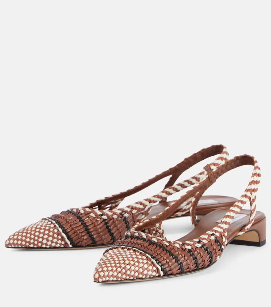 Gabriela Hearst Perro braided leather slingback pumps