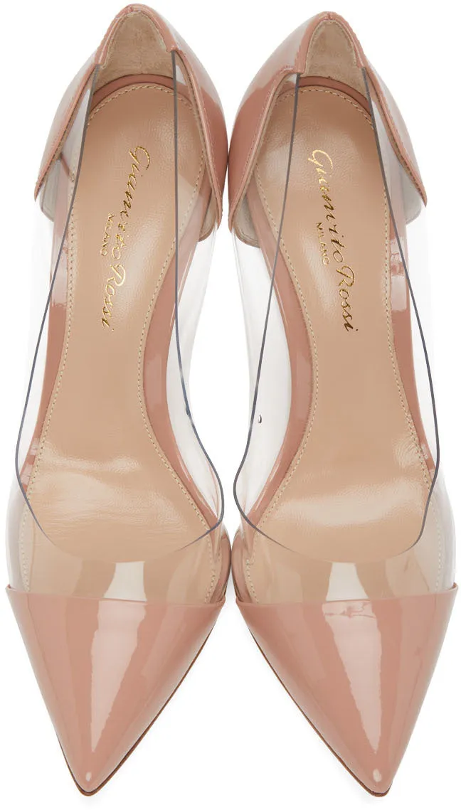 Gianvito Rossi Pink Patent Plexi 105 Heels