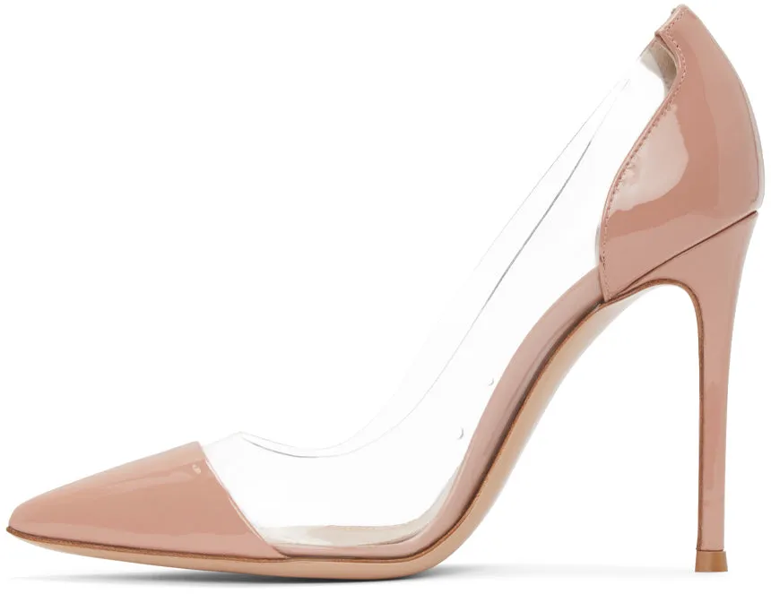 Gianvito Rossi Pink Patent Plexi 105 Heels