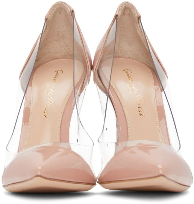 Gianvito Rossi Pink Patent Plexi 105 Heels