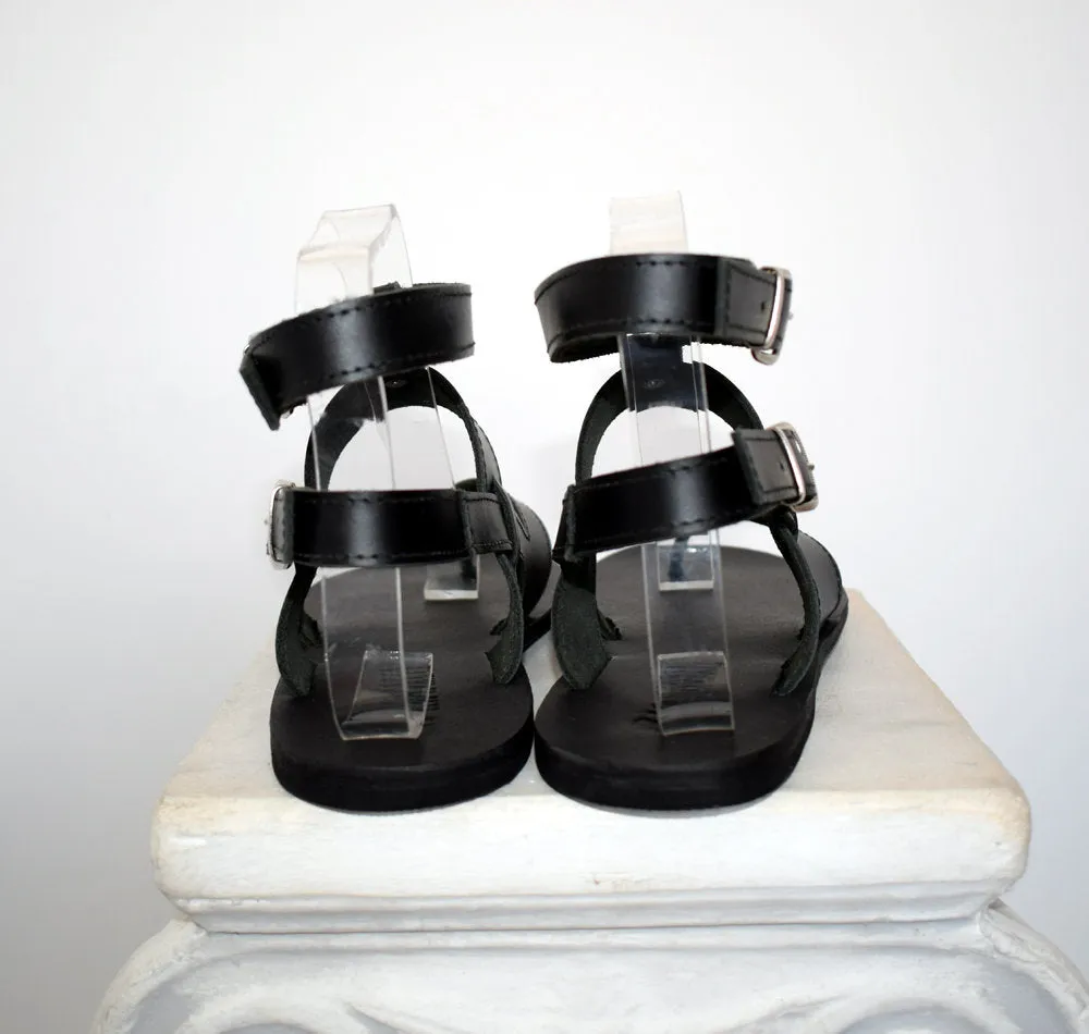 Gift For Men, Black sandals for men, Tom Gladiator Men Sandals, leather sandals, Handmade Spartan Sandals, Men Gift, Genuine Leather