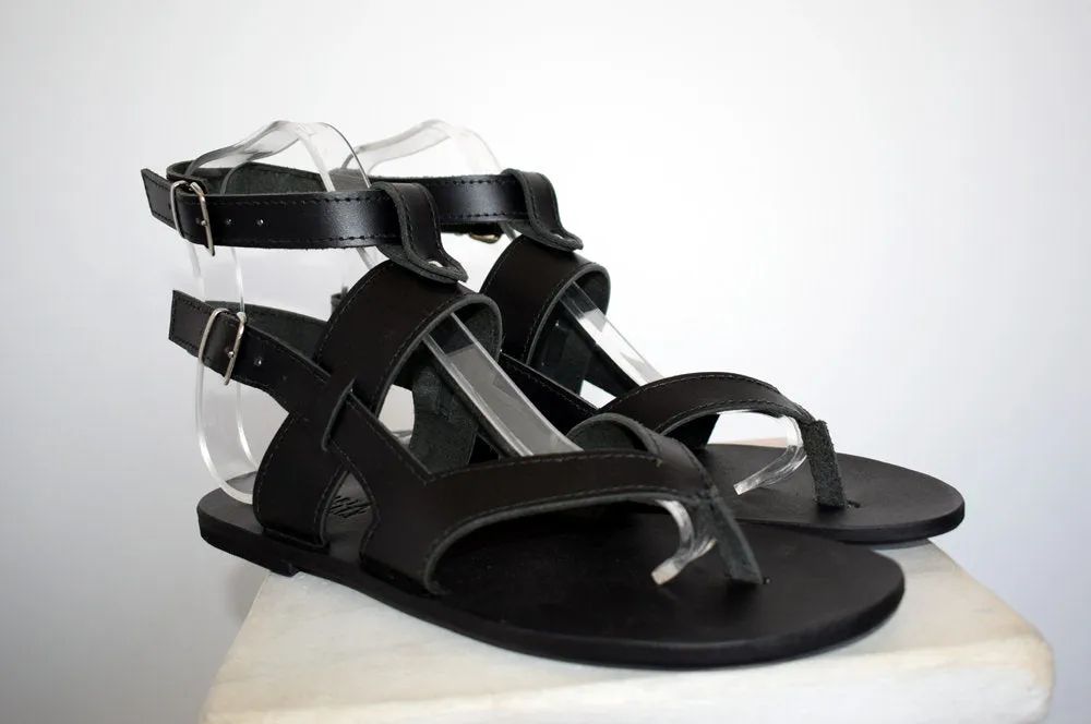 Gift For Men, Black sandals for men, Tom Gladiator Men Sandals, leather sandals, Handmade Spartan Sandals, Men Gift, Genuine Leather