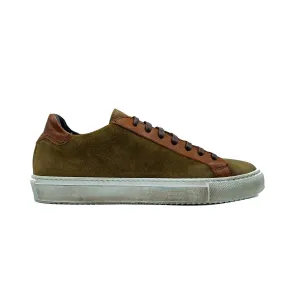 Giovacchini Rino Men's Shoes Antique Cognac Suede / Calf-Skin Leather Casual Sneakers (GVCN1001)