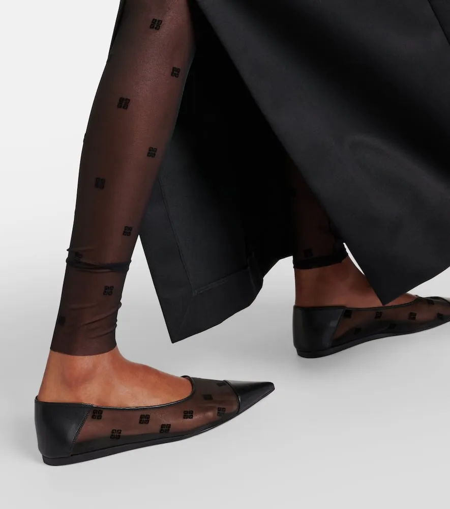 Givenchy 4G leather-trimmed mesh ballet flats
