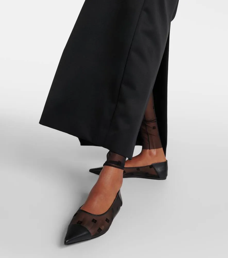 Givenchy 4G leather-trimmed mesh ballet flats