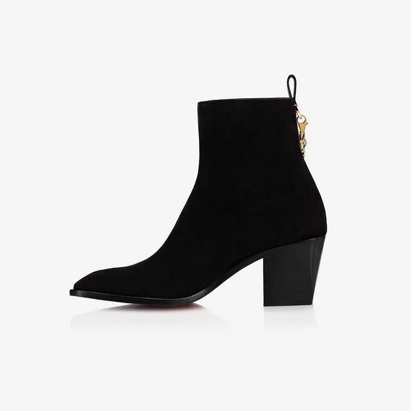 Gold-Tone Hardware Side Zip Boots