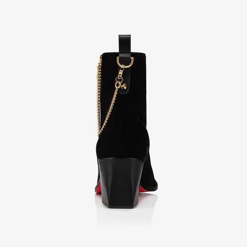 Gold-Tone Hardware Side Zip Boots