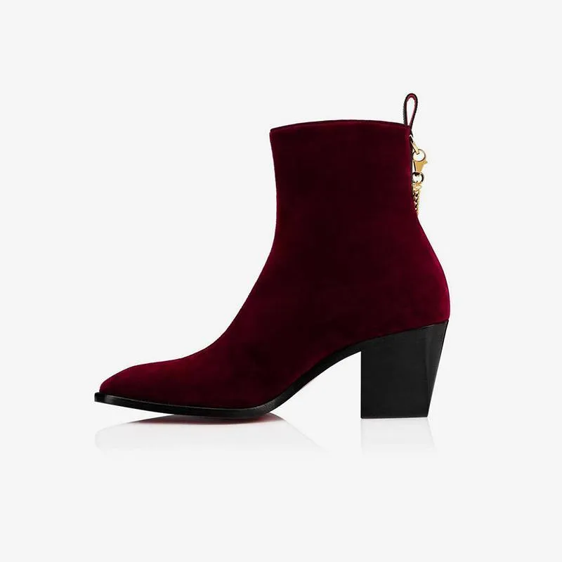 Gold-Tone Hardware Side Zip Boots