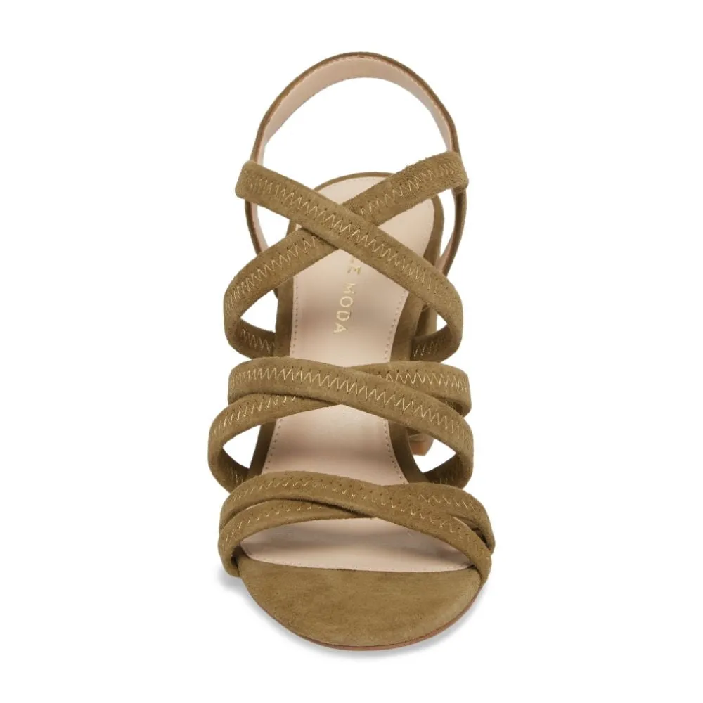 Grace Khaki Suede Pelle Moda Sandals