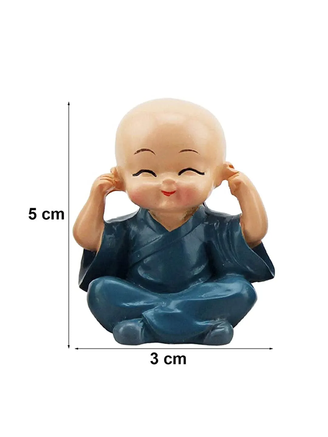 Gracie Collection Resin Buddha Monk Statues, Small, Multicolour, Set of 4(Polyresin, Multicolor)