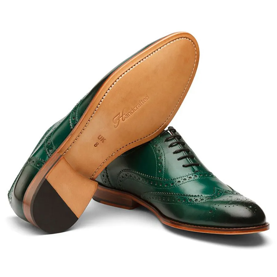 Green Full Brogue Oxford