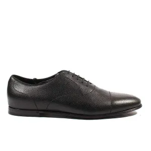 Gucci Men's Designer Shoes Black Pebbled Leather Oxfords (GGM1542)