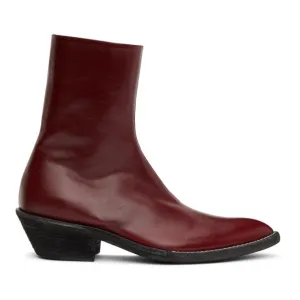Haider Ackermann Red Evening Chelsea Boots