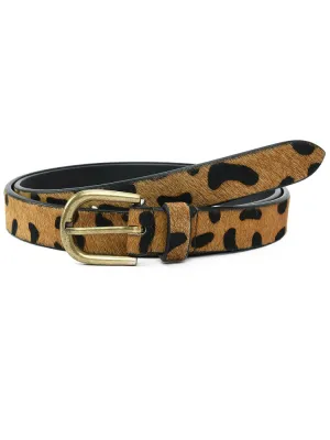 Hair On Beige & Black Women's Belt