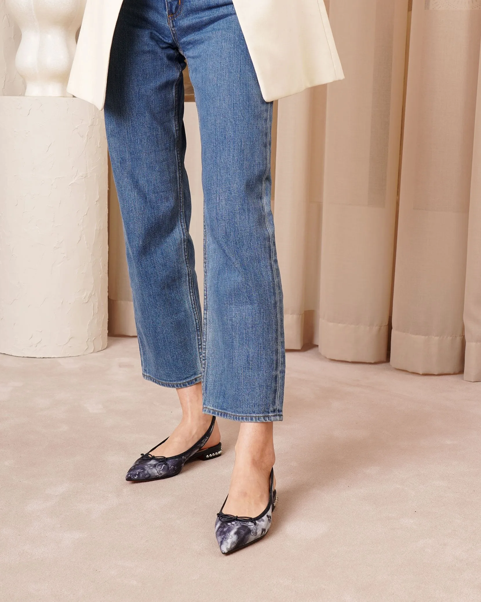 Hall Sling jeans punk flats