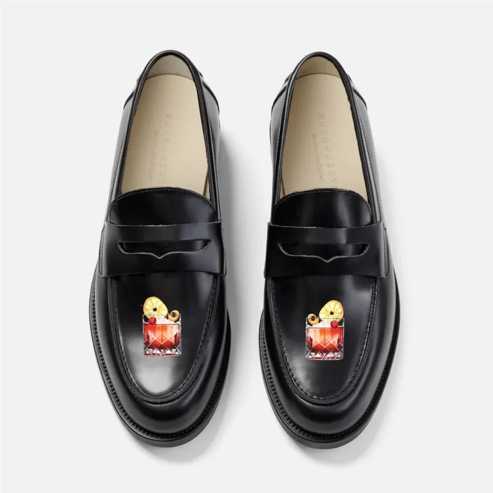 Hand-Painted Motif Penny Loafer - Men's