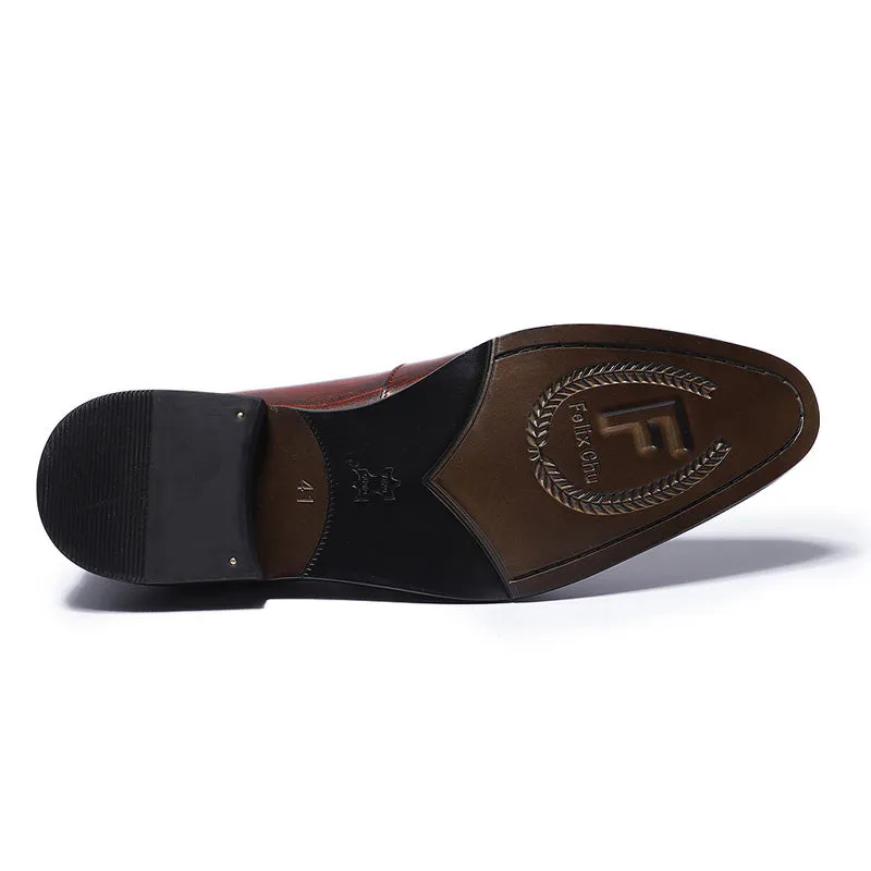 Hand-Painted Style Red Men Loafers Shoes