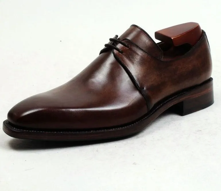 Handmade Calf Leather Men's Derby  Shoes