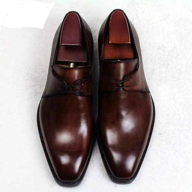 Handmade Calf Leather Men's Derby  Shoes