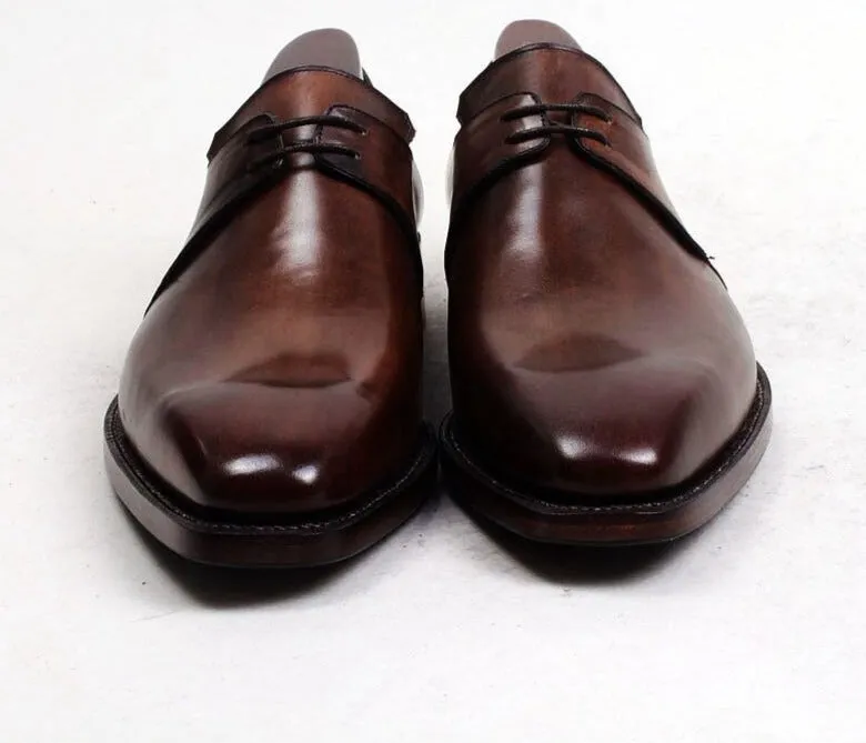 Handmade Calf Leather Men's Derby  Shoes