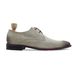 Handmade, Custom Men's Grey Kid Suede Derby Shoes