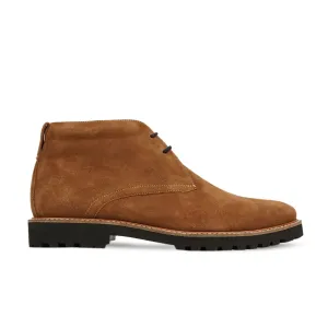 Handmade Custom Suede Leather Brown Dress Chukka Boots For Men