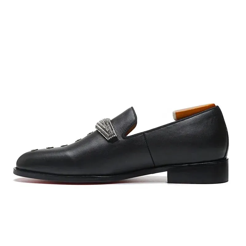 Handmade Red Bottom Men's Loafers Shoes