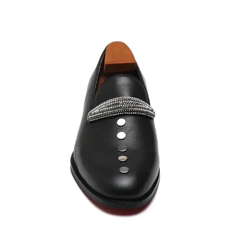 Handmade Red Bottom Men's Loafers Shoes