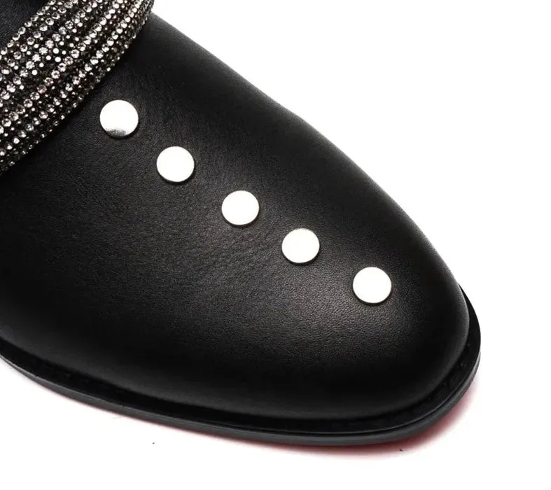 Handmade Red Bottom Men's Loafers Shoes
