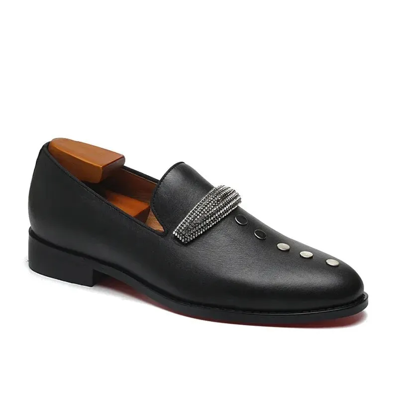Handmade Red Bottom Men's Loafers Shoes