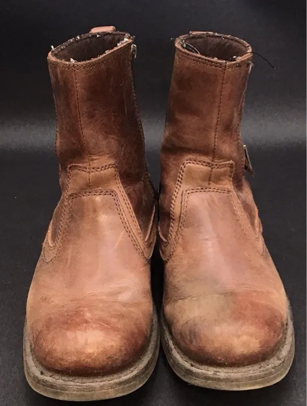 Harley-Davidson Men's Brown Leather Biker Boots - Size 9.5