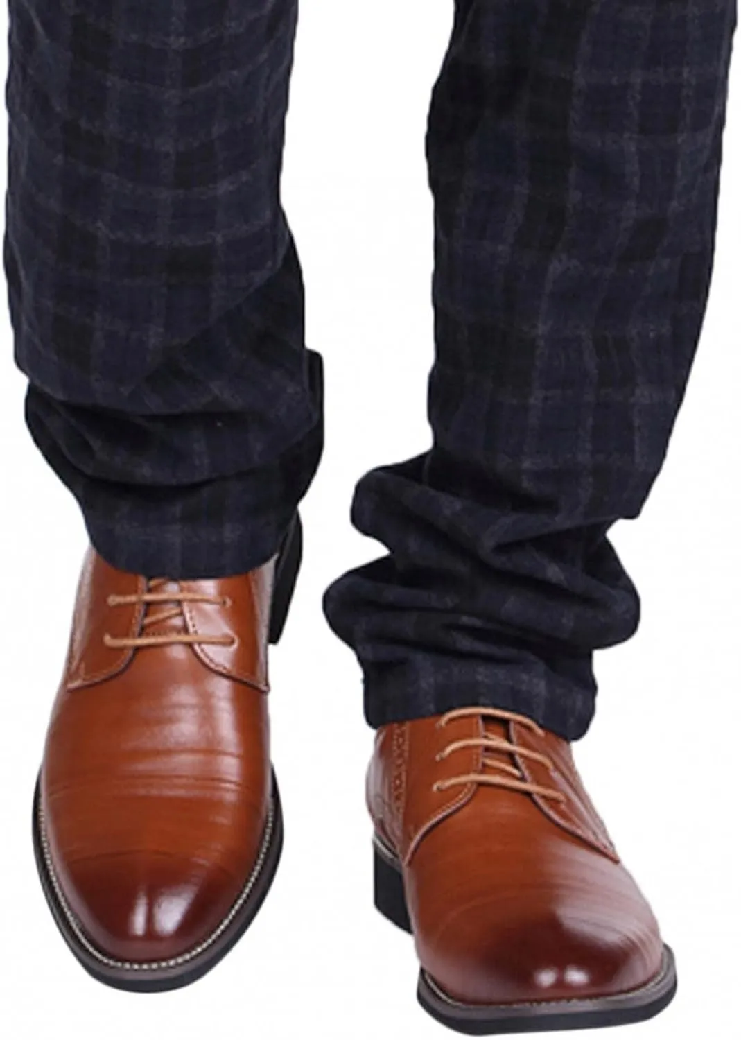 Hbeylia Formal Business Shoes for Men Fashion Leather Classic Lace up Dress Oxfords Shoes Closed Pointed Toe Oxford Dress Shoes Tuxedo Oxford Wingtip Modern Shoes For Men Business Office Work Wedding