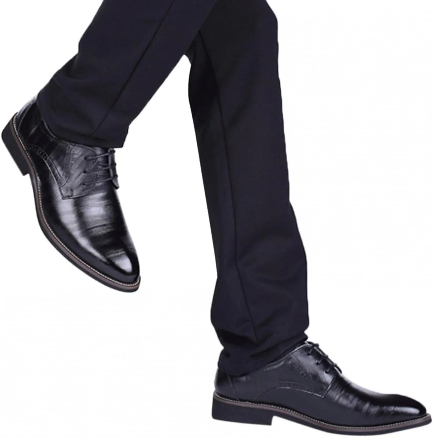 Hbeylia Formal Business Shoes for Men Fashion Leather Classic Lace up Dress Oxfords Shoes Closed Pointed Toe Oxford Dress Shoes Tuxedo Oxford Wingtip Modern Shoes For Men Business Office Work Wedding