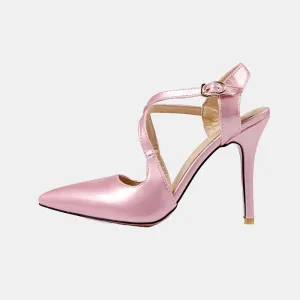 Heather Cross-over Strap Pumps