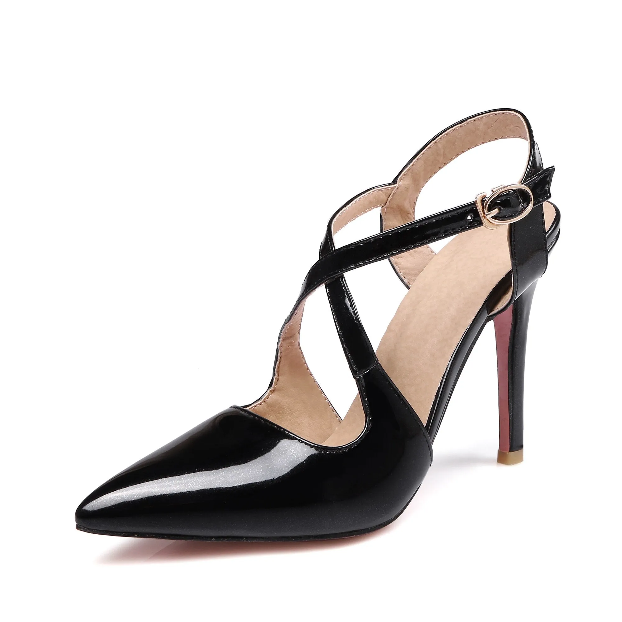 Heather Cross-over Strap Pumps