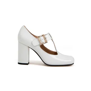 Hilary T-Strap Mary Jane Shoes Square Toe Heels