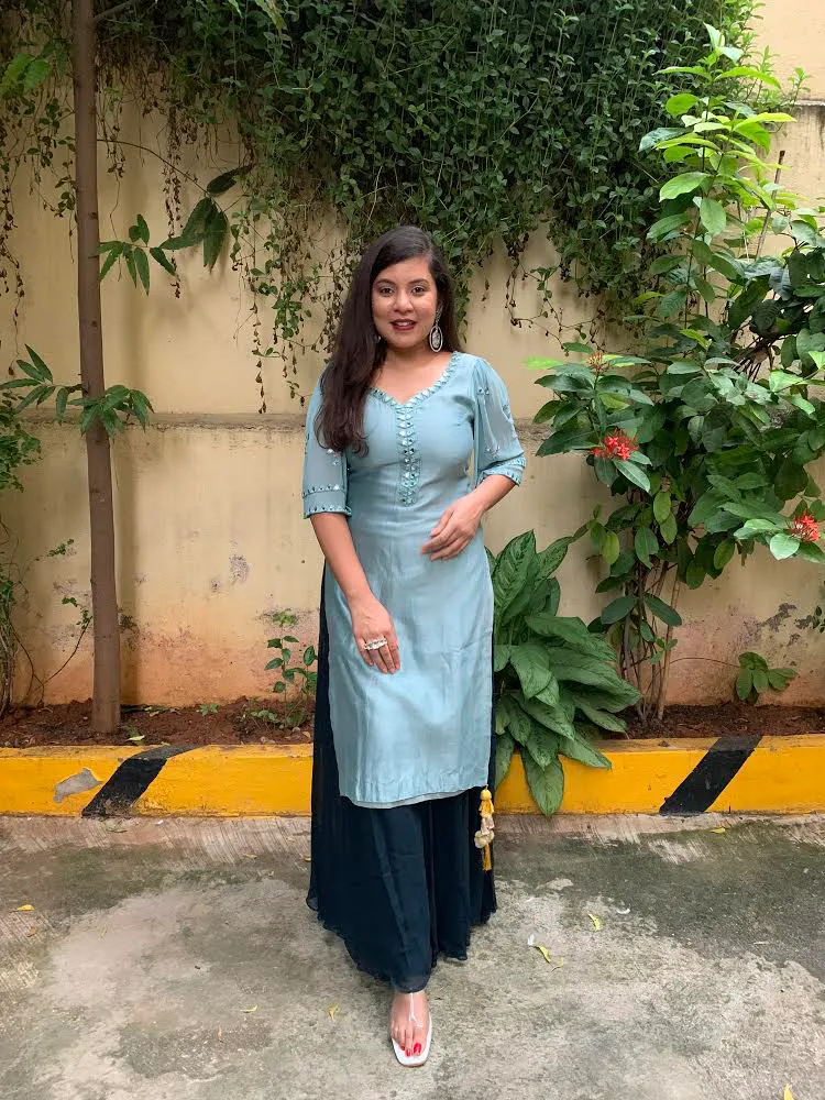 Honey Dew Mirror Work Kurta