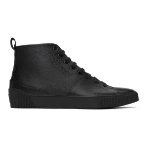 Hugo Black Leather Zero High-Top Sneakers