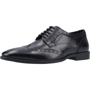 Hush Puppies Brace Brogue Black Mens Full Grain Leather Shoes