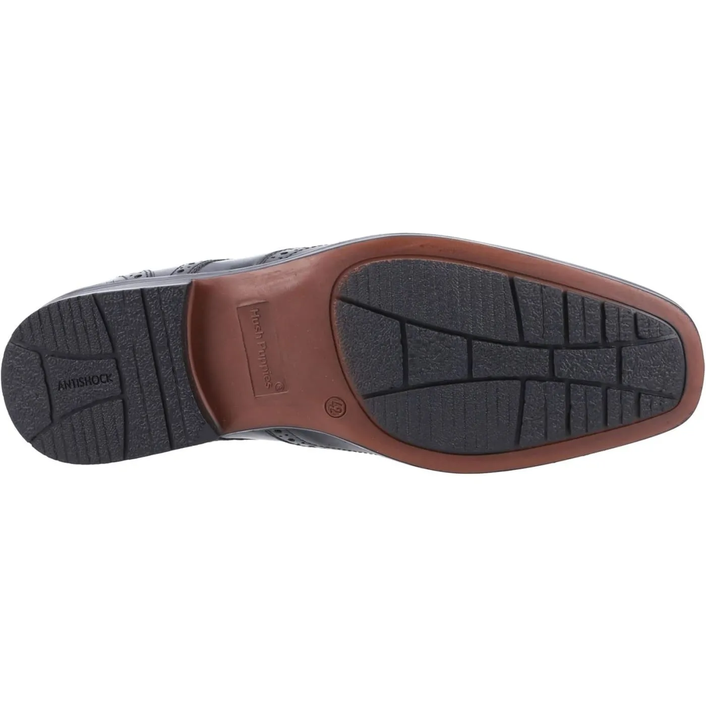 Hush Puppies Brace Brogue Black Mens Full Grain Leather Shoes
