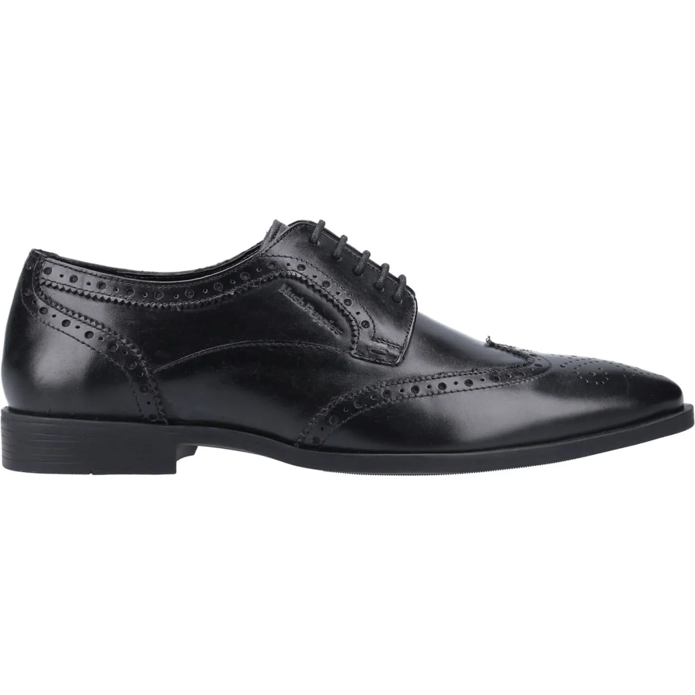Hush Puppies Brace Brogue Black Mens Full Grain Leather Shoes