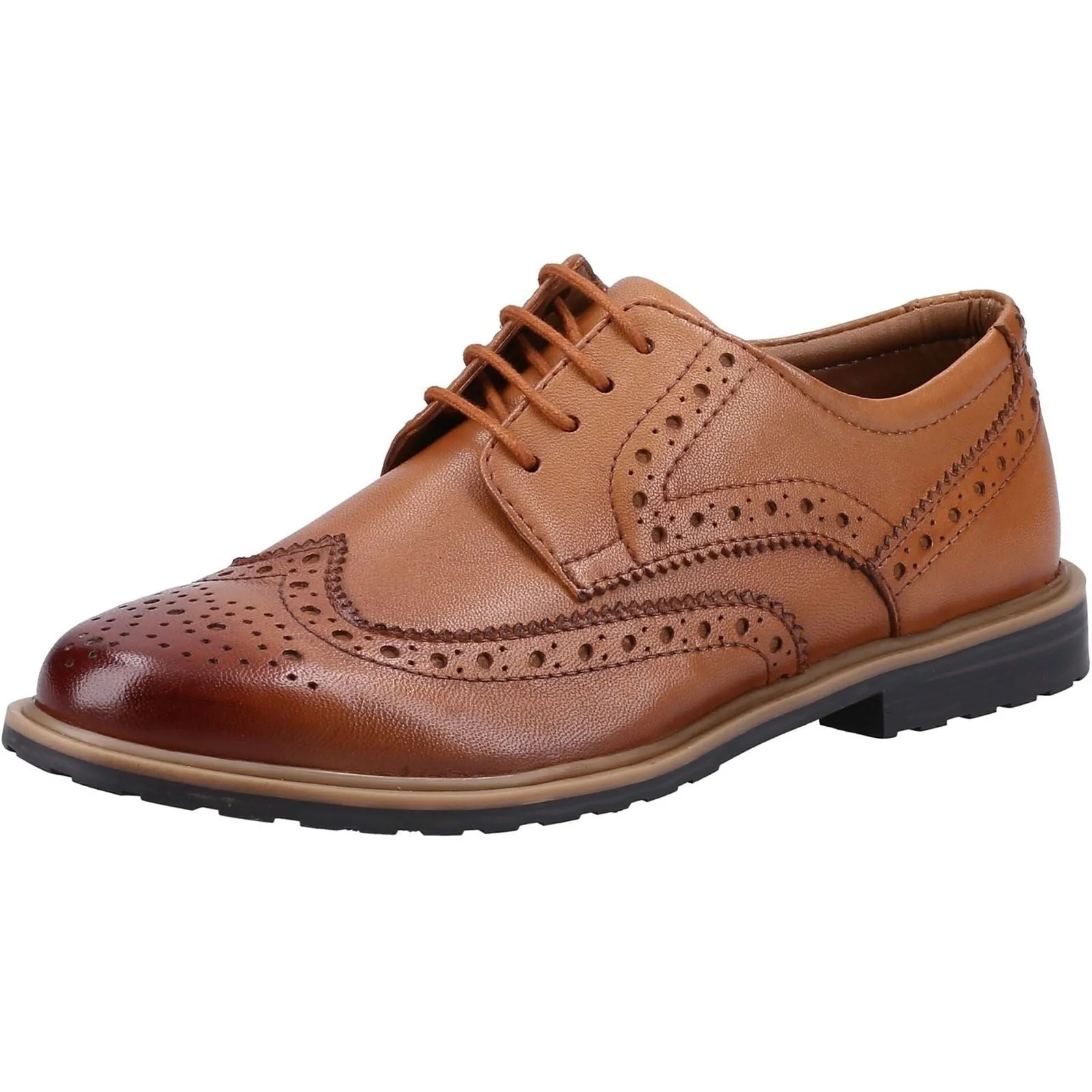 Hush Puppies VERITY BROGUE Tan Leather Female Lace Ladies Shoes