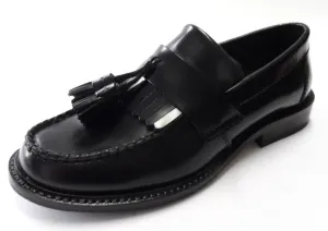 Ikon Original Selecta Mens Leather Tassel Loafers in Black