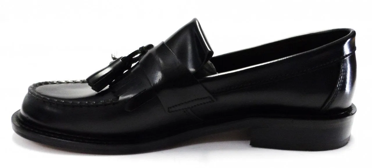 Ikon Original Selecta Mens Leather Tassel Loafers in Black