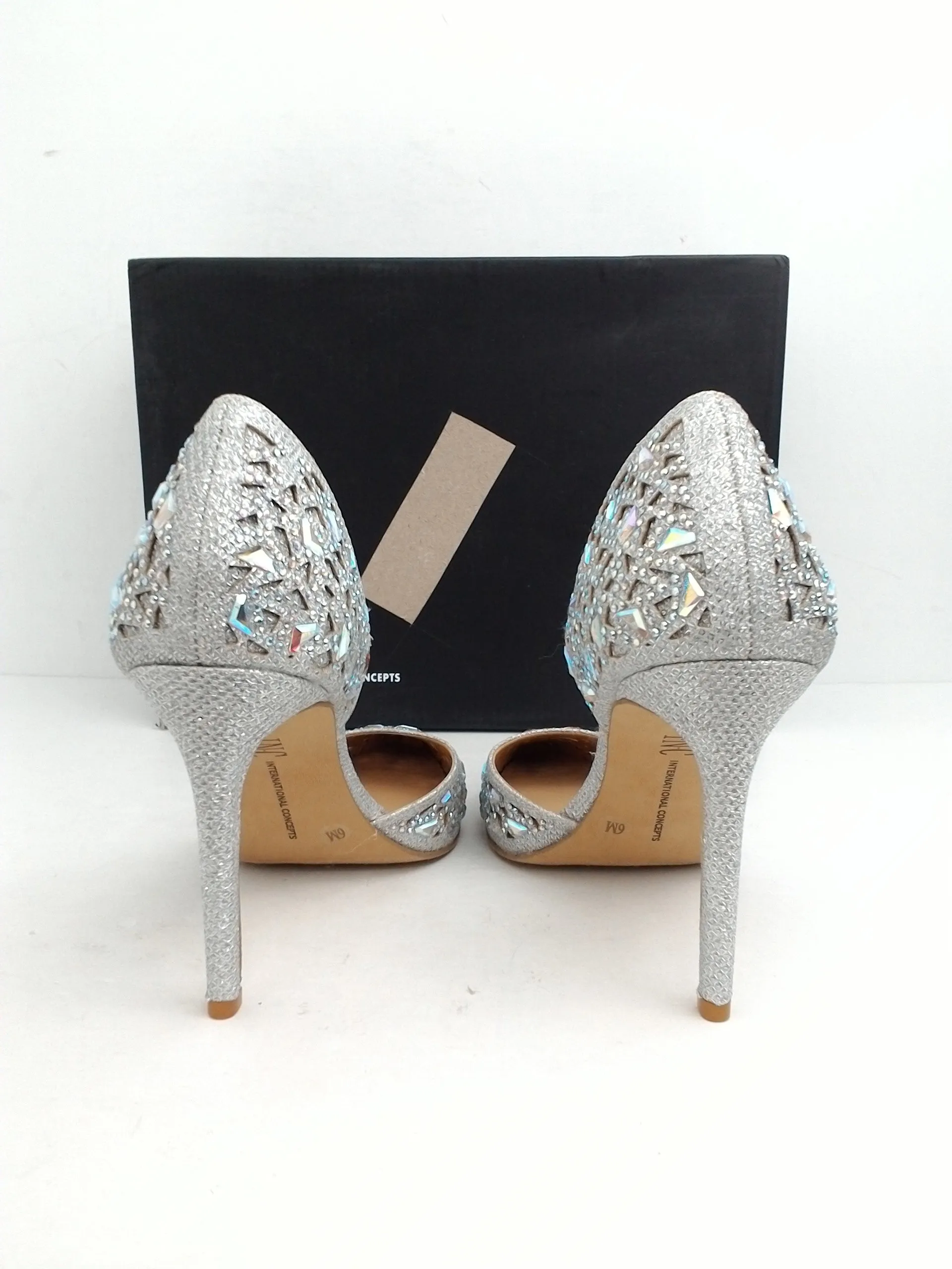 INC International Concepts Women's Kenjay Silver Heels Size 6 M