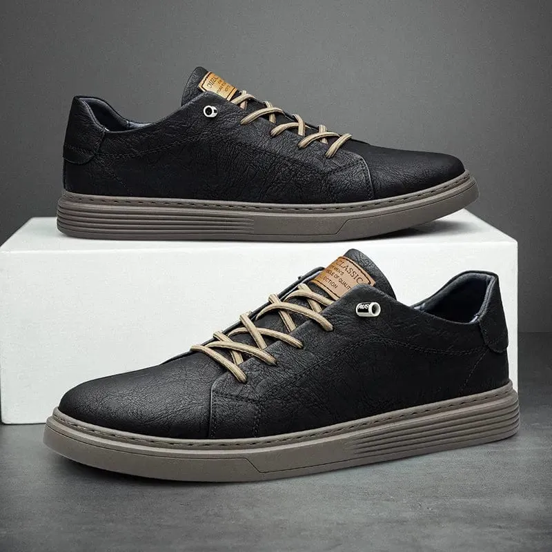 Italian Genuine Leather Casual Men's Lace Up Oxford Shoes