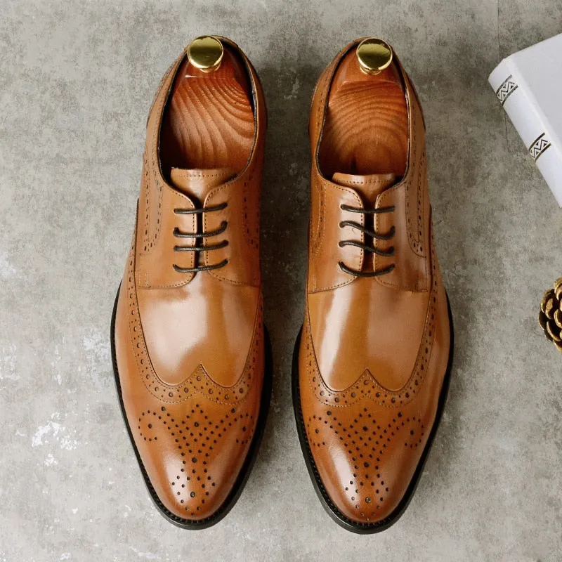 Italian Genuine Leather Handmade Men's Oxford Shoes