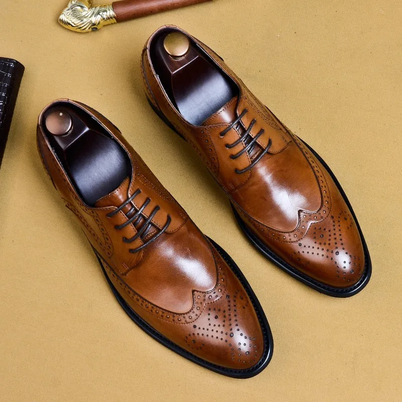 Italian Genuine Leather Handmade Men's Oxford Shoes